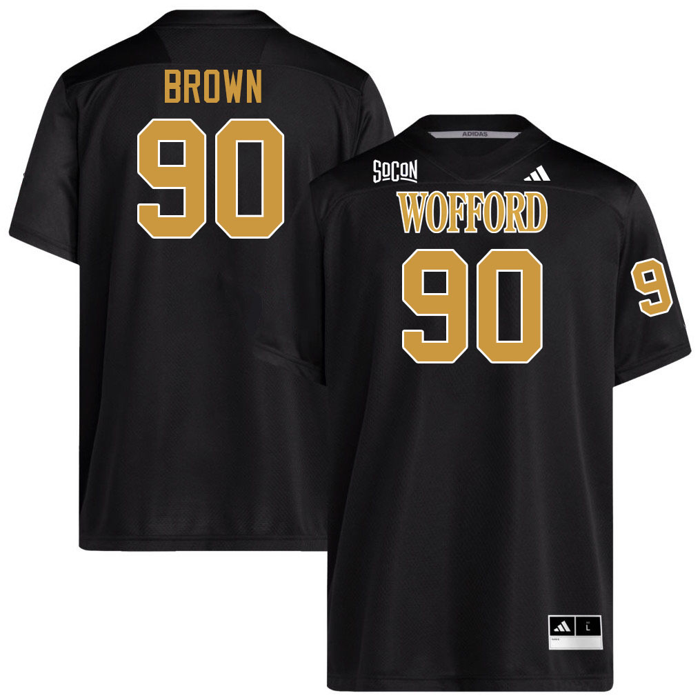 Wofford Terriers #90 O'marion Brown College Football Jerseys,Uniforms Stitched-Black